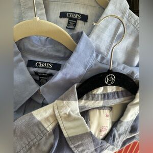 Women's Bundle of Chaps Blue and White Casual Button Down Shirts